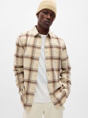 Gap Cream Organic Cotton Midweight Flannel Long Sleeve Shirt - Image 1 of 1