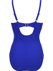 Pour Moi Blue Lightly Padded Underwired Twist Front Control Swimsuit - Image 5 of 5