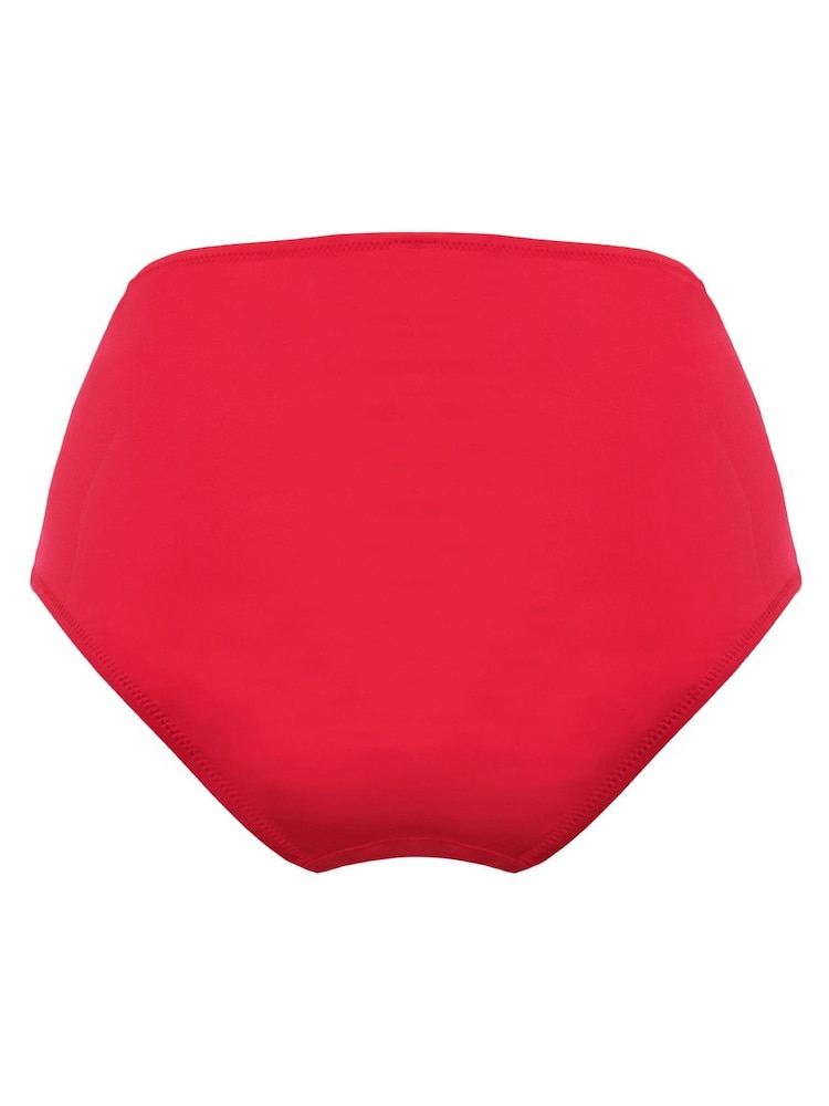 Pour Moi Red High Waisted Santa Cruz Bikini Brief - Image 5 of 5