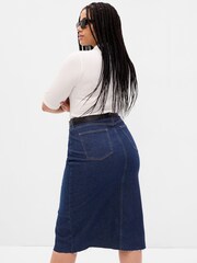 Gap White Ribbed Stripe Short Sleeve Mock Neck T-Shirt - Image 5 of 5