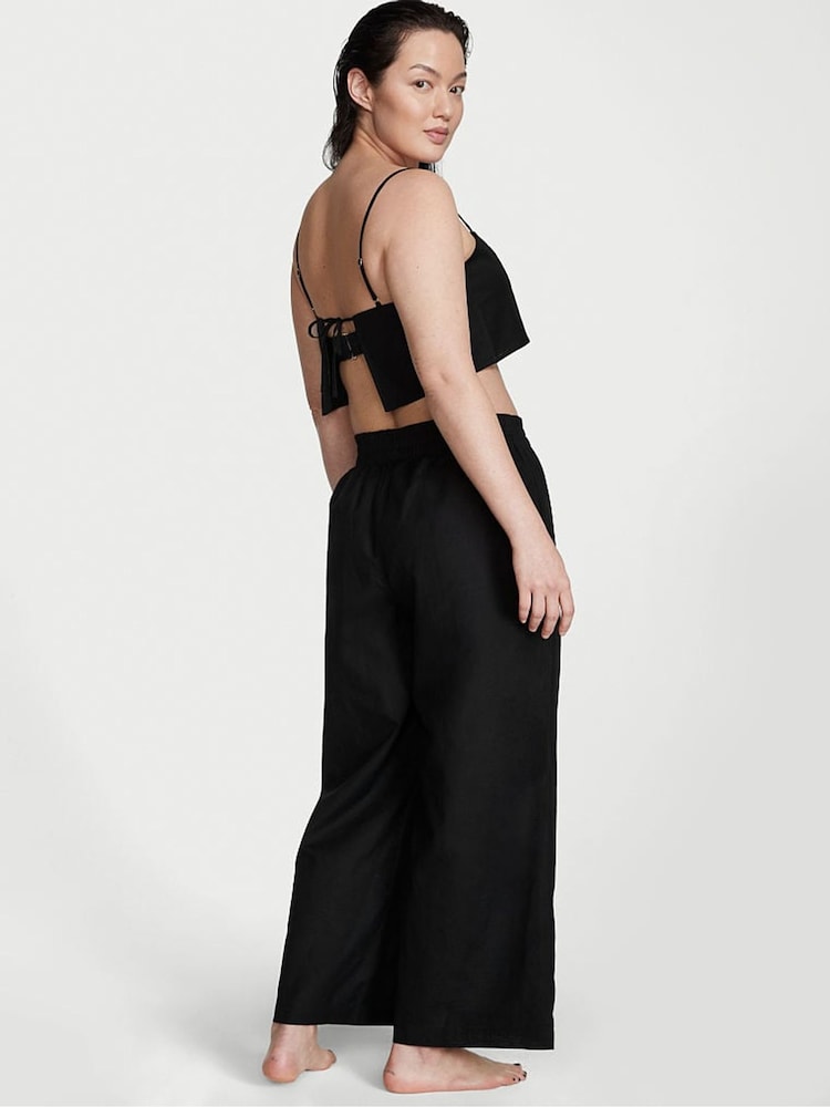 Victoria's Secret Black Linen Crop Top - Image 2 of 4