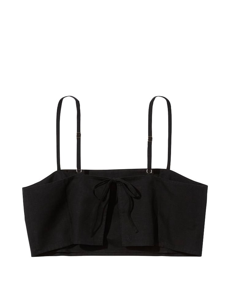 Victoria's Secret Black Linen Crop Top - Image 4 of 4