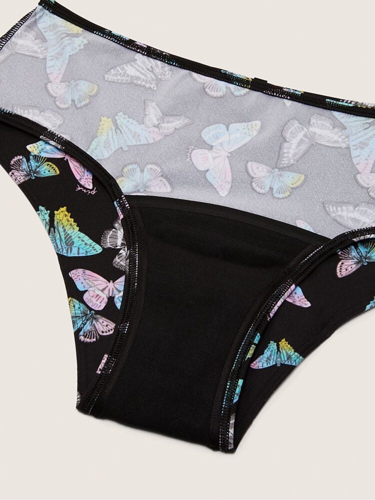 Victoria's Secret PINK Pure Black Butterfly Print Period Hipster Underwear - Image 4 of 4