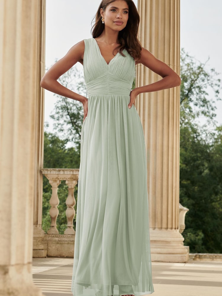 Grün - Lipsy Ärmelloses Brautjungfern-Maxikleid im Empire-Stil - Bild 1 von 4 Grün - Lipsy Ärmelloses Brautjungfern-Maxikleid im Empire-Stil - Bild 1 von 4