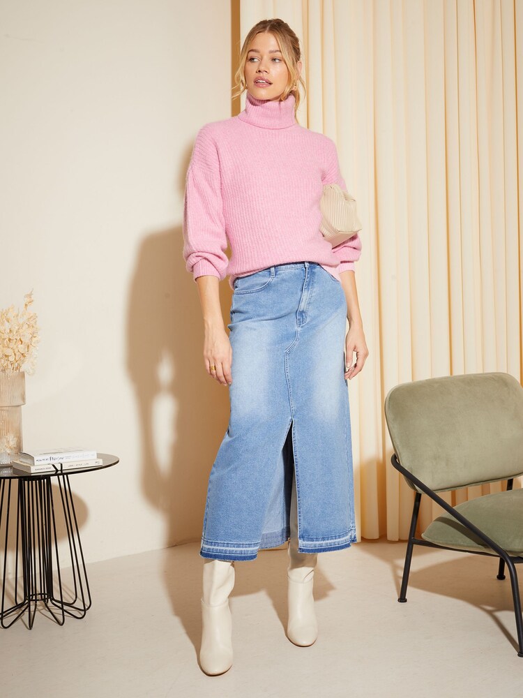 Friends Like These Pink Cosy Roll Neck Rib Jumper - Image 2 of 4