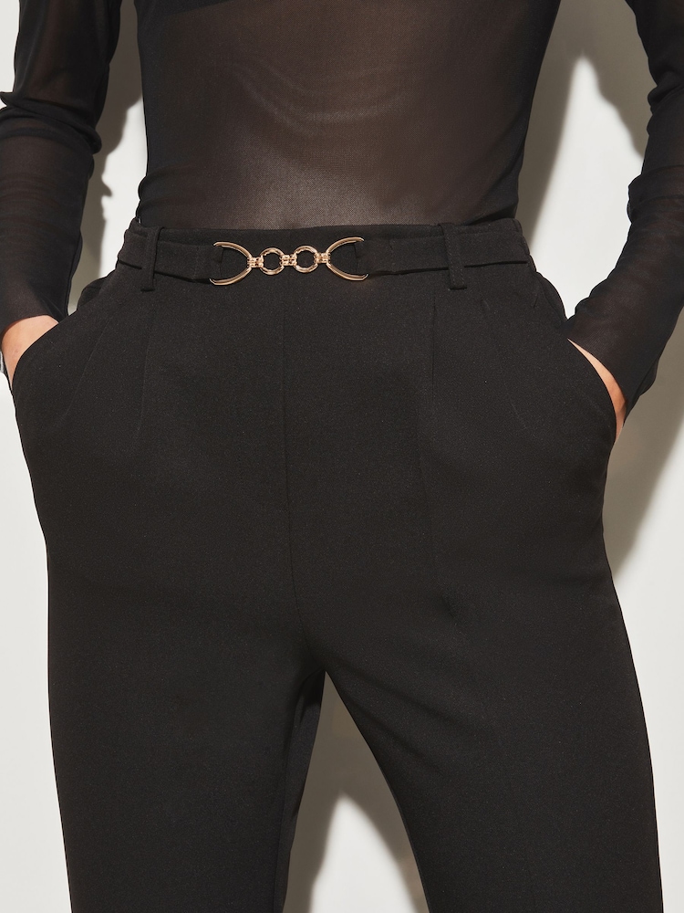 Lipsy Black Petite Tailored Trim Detail Slim Leg Trousers - Image 4 of 4