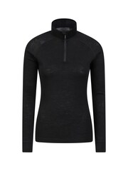 Mountain Warehouse Black Merino Zip Neck Thermal Top - Womens - Image 1 of 3