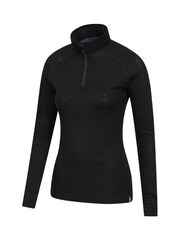 Mountain Warehouse Black Merino Zip Neck Thermal Top - Womens - Image 3 of 3