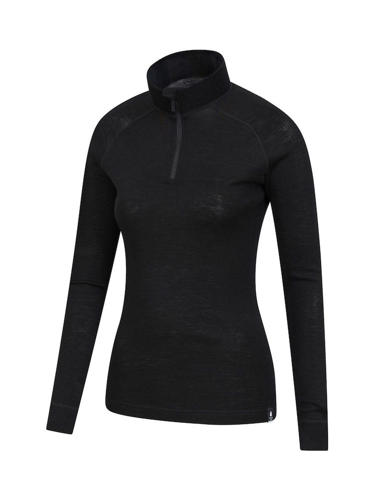 Mountain Warehouse Black Merino Zip Neck Thermal Top - Womens - Image 3 of 3