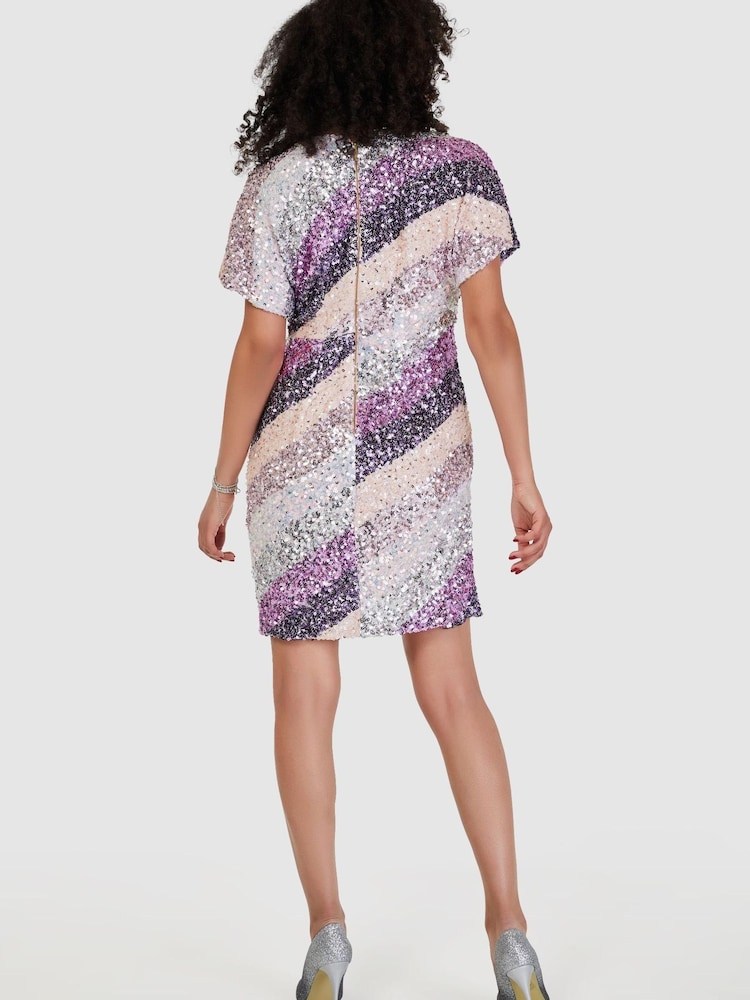 Closet Pink & Purple Gold Wrap Dress - Image 4 of 4