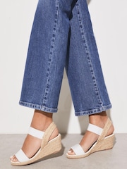 Lipsy White Regular Fit Elastic Low Wedge Espadrille Sandal - Image 2 of 4