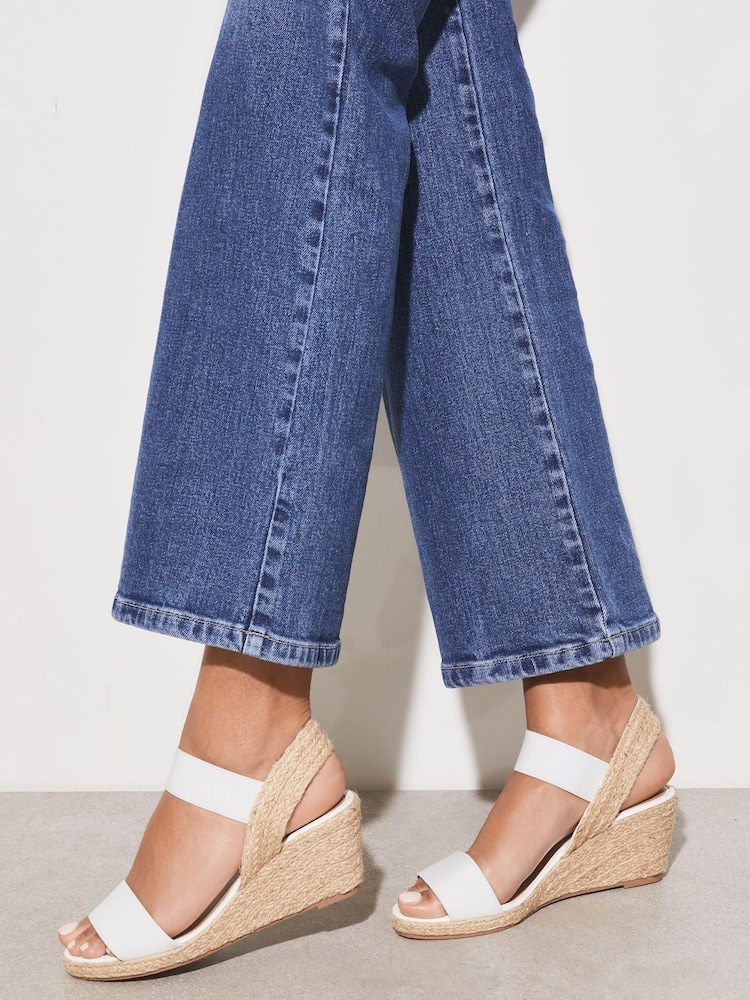 Lipsy White Regular Fit Elastic Low Wedge Espadrille Sandal - Image 2 of 4 Lipsy White Regular Fit Elastic Low Wedge Espadrille Sandal - Image 2 of 4