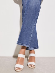 Lipsy White Regular Fit Elastic Low Wedge Espadrille Sandal - Image 3 of 4
