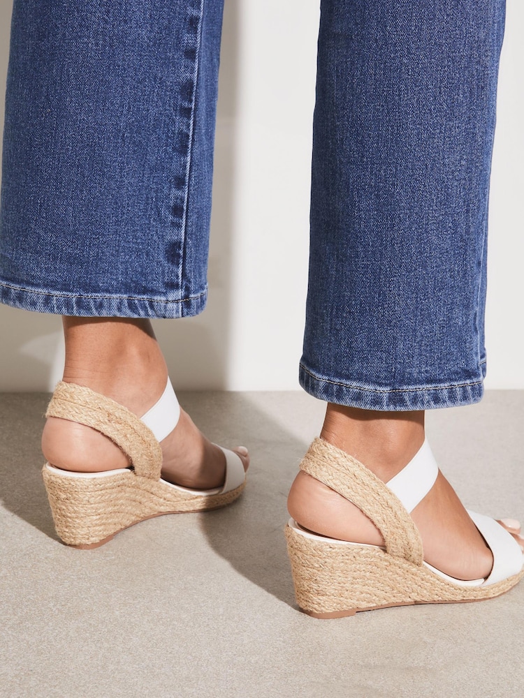 Lipsy White Regular Fit Elastic Low Wedge Espadrille Sandal - Image 4 of 4 Lipsy White Regular Fit Elastic Low Wedge Espadrille Sandal - Image 4 of 4