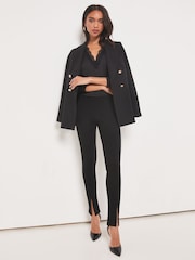 Lipsy Black Lace Trim Satin V Neck Top - Image 3 of 4