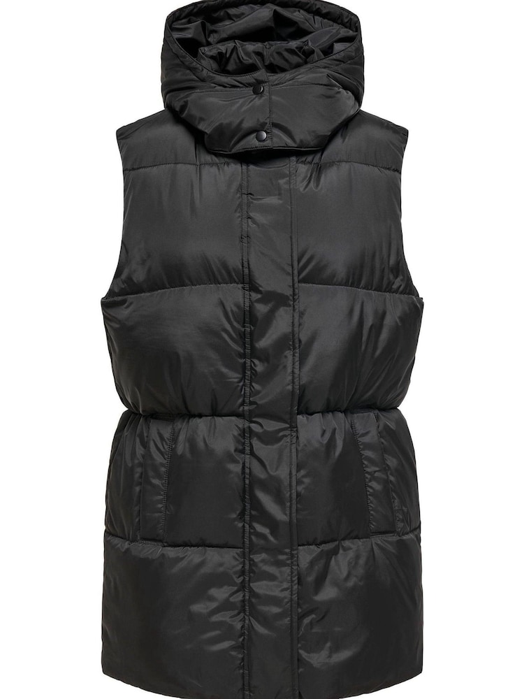 ONLY Black Padded Longline Hooded Gilet - Image 5 of 5 ONLY Black Padded Longline Hooded Gilet - Image 5 of 5