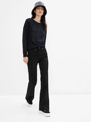 Gap Black High Waisted Stretch 70s Flare Jeans - Image 1 of 8