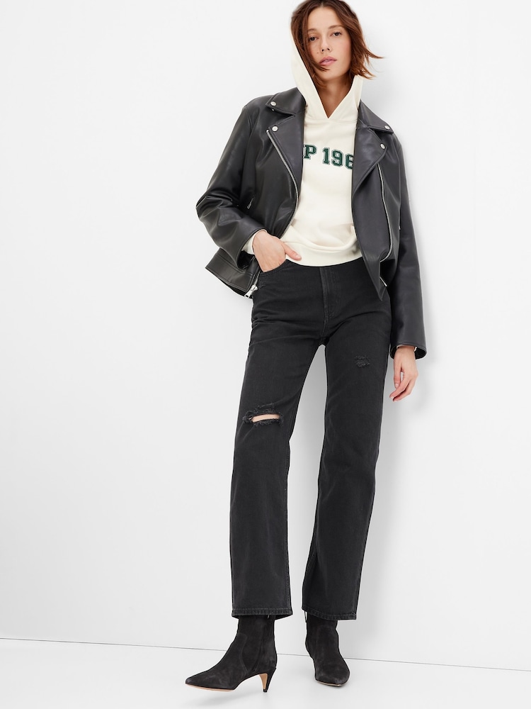 Gap Black High Waisted Organic Cotton '90s Loose Fit Jeans - Image 1 of 6 Gap Black High Waisted Organic Cotton '90s Loose Fit Jeans - Image 1 of 6