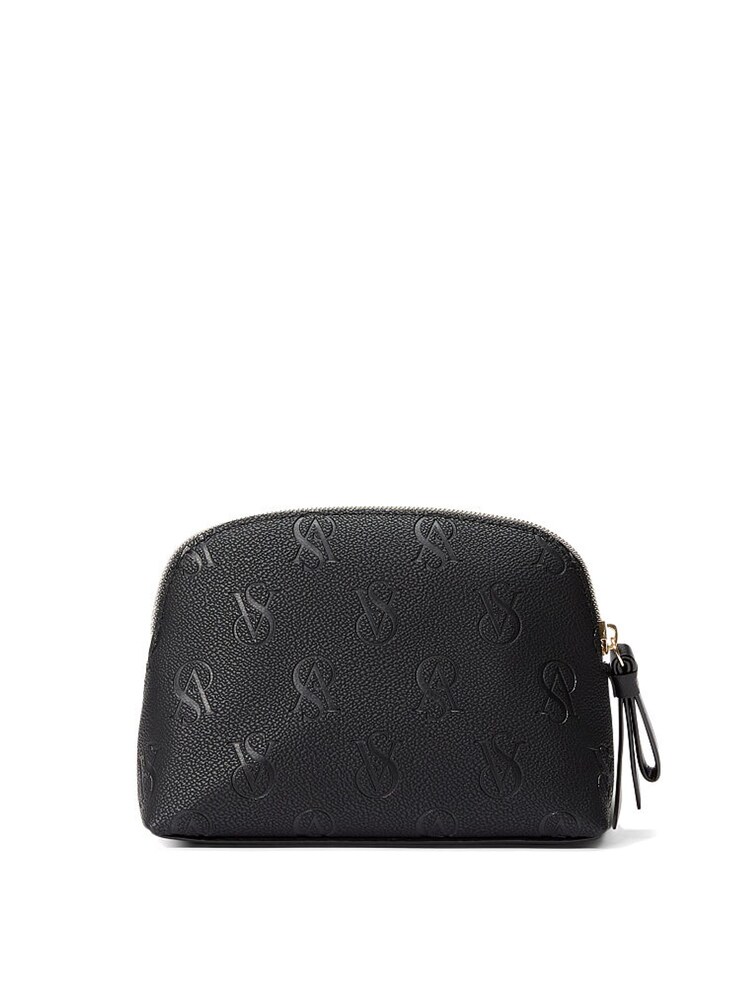 Victoria's Secret Black Embossed Monogram Makeup Bag - Image 2 of 3