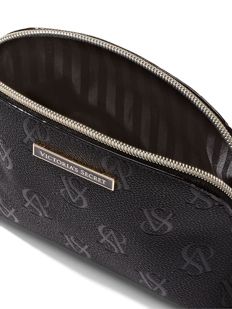 Victoria's Secret Black Embossed Monogram Makeup Bag - Image 3 of 3