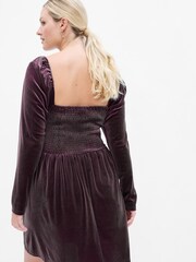 Gap Brown Smocked Velvet Mini Dress - Image 5 of 5