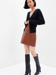 Gap Brown Faux-Leather Mini Skirt - Image 1 of 1