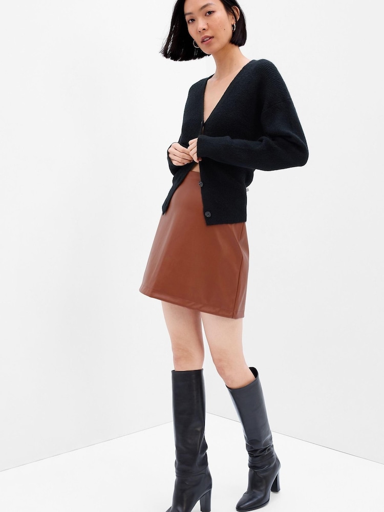 Gap Brown Faux-Leather Mini Skirt - Image 1 of 1
