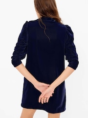 Gap Blue Mock Neck Long Sleeve Mini Dress - Image 2 of 4