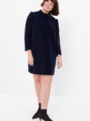 Gap Blue Mock Neck Long Sleeve Mini Dress - Image 4 of 4