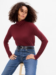 Gap Dark Red Long Sleeve Turtle Neck T-Shirt - Image 1 of 1