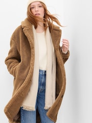 Gap Brown Sherpa Coat - Image 1 of 4