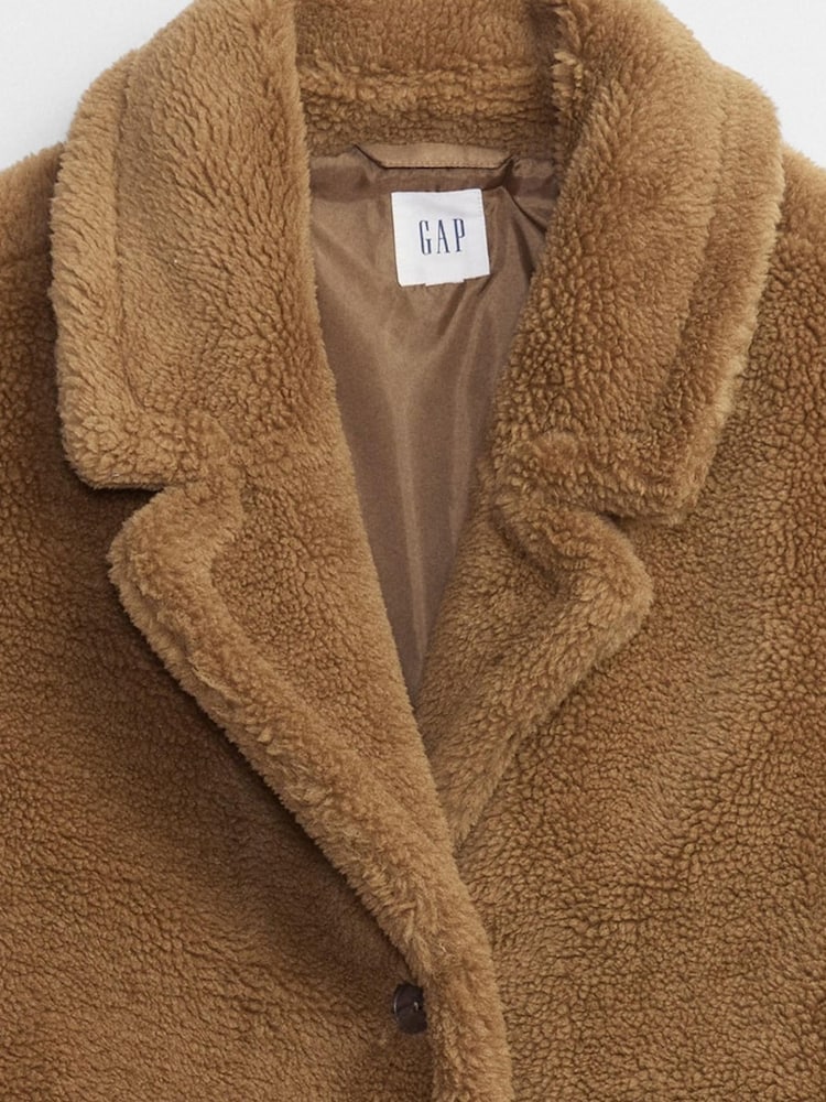 Gap Brown Sherpa Coat - Image 4 of 4 Gap Brown Sherpa Coat - Image 4 of 4