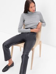 Gap Grey Slub Rib Turtle Neck Jumper - Image 2 of 3