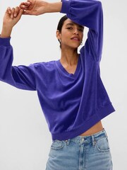 Gap Blue Velour Jumper - Image 2 of 3