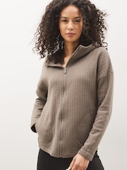 Gap Brown Jacquard Full-Zip Jacket - Image 1 of 4
