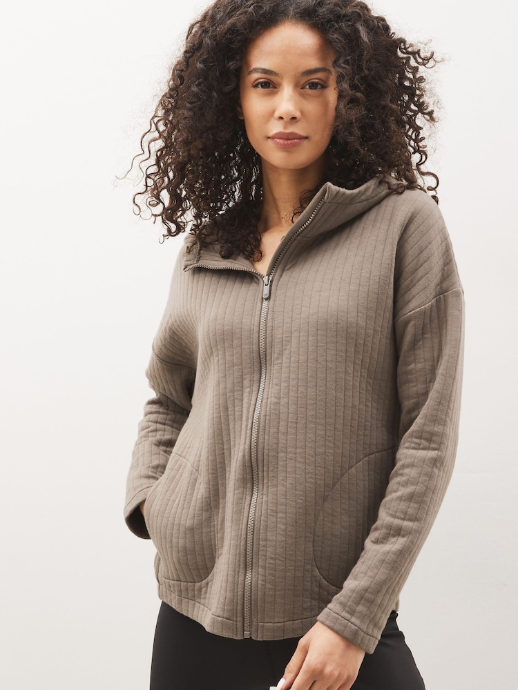 Gap Brown Jacquard Full-Zip Jacket - Image 1 of 4