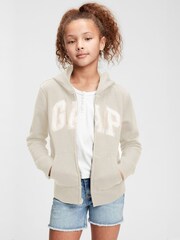 Gap Cream Logo Zip Up Hoodie (4-13yrs) - Image 1 of 4