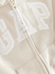 Gap Cream Logo Zip Up Hoodie (4-13yrs) - Image 4 of 4