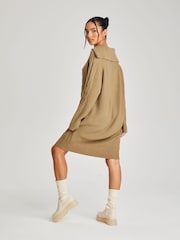 Urban Bliss Brown Half Zip Dress - Image 2 of 4
