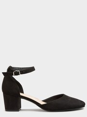 Long Tall Sally Black Block Heel Court Shoe - Image 1 of 1