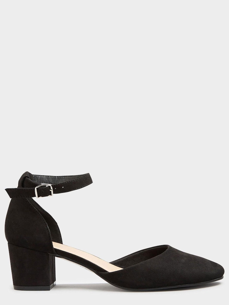 Long Tall Sally Black Block Heel Court Shoe - Image 1 of 1