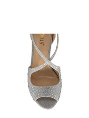 Lotus Footwear Silver Occasion Heeled Shoe with Cross Over Straps - Image 1 of 4