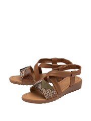 Lotus Footwear Brown Casual Open Toe Wedge Sandal - Image 2 of 4