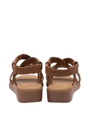 Lotus Footwear Brown Casual Open Toe Wedge Sandal - Image 3 of 4