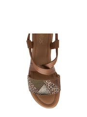 Lotus Footwear Brown Casual Open Toe Wedge Sandal - Image 4 of 4