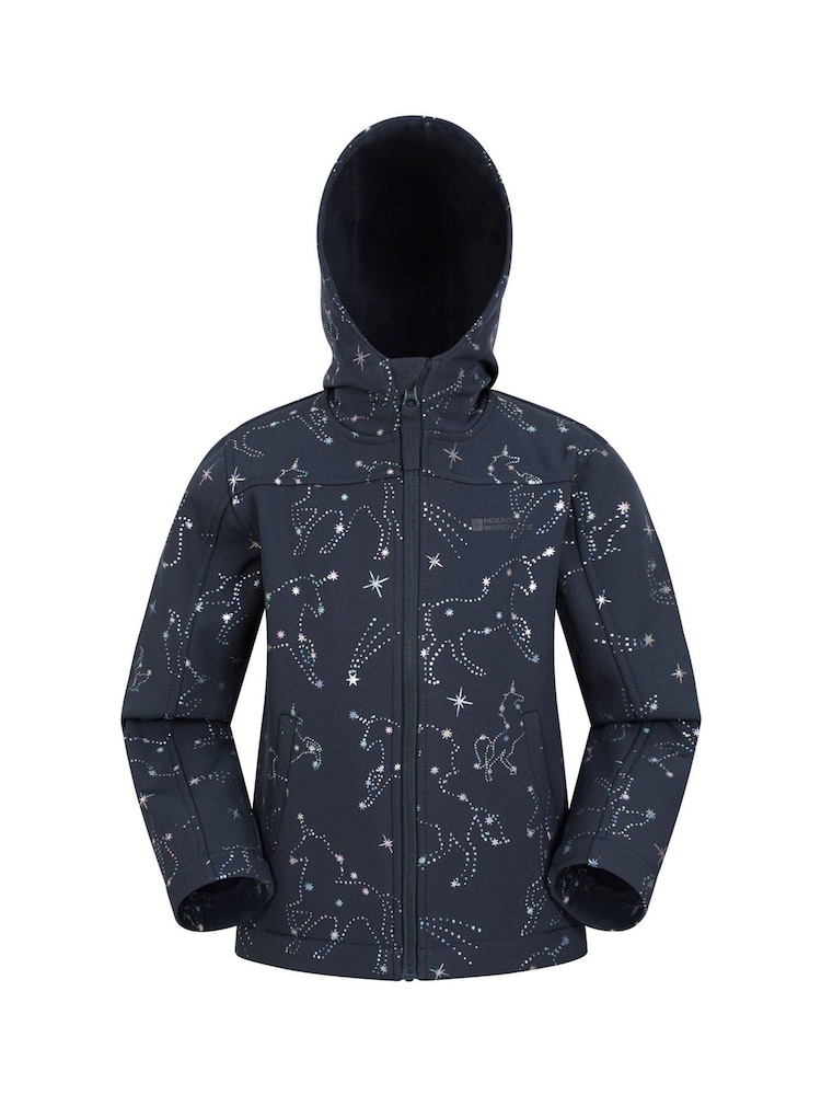 Mountain Warehouse BlackBlack Unicorn Exodus Kids Water Resistant Softshell - Image 1 of 2