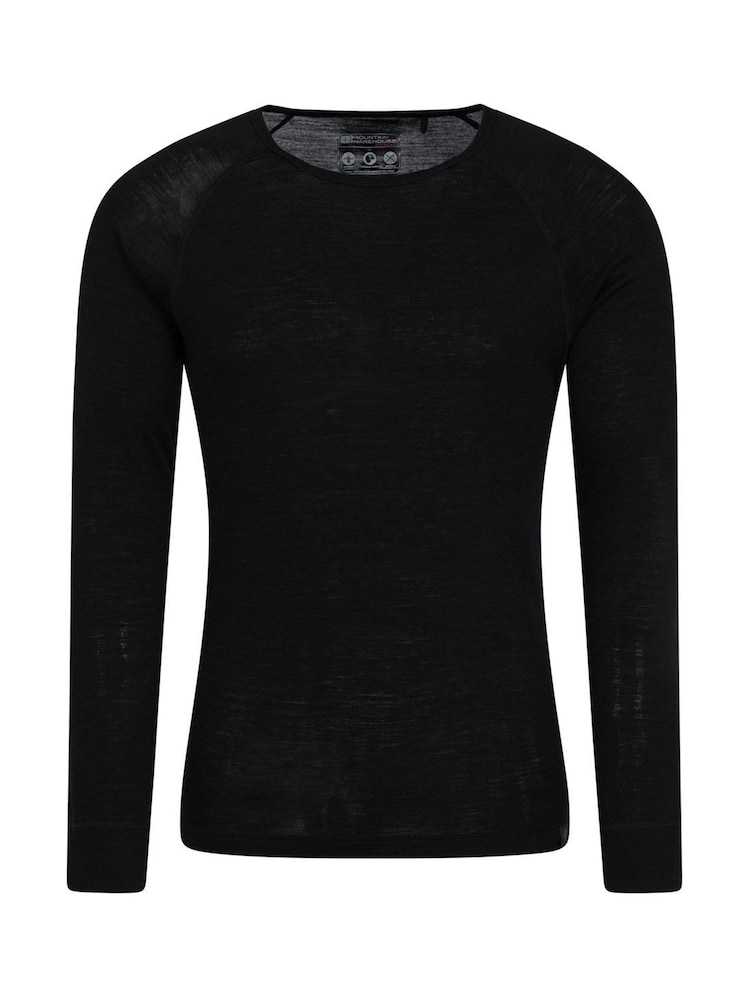 Mountain Warehouse Black Merino Long Sleeved Thermal Top - Mens - Image 1 of 3