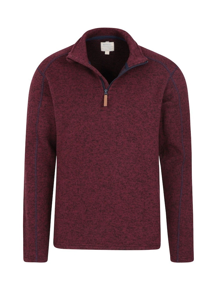 Mountain Warehouse Red Idris Mens Half-Zip Fleece - Image 2 of 2 Mountain Warehouse Red Idris Mens Half-Zip Fleece - Image 2 of 2