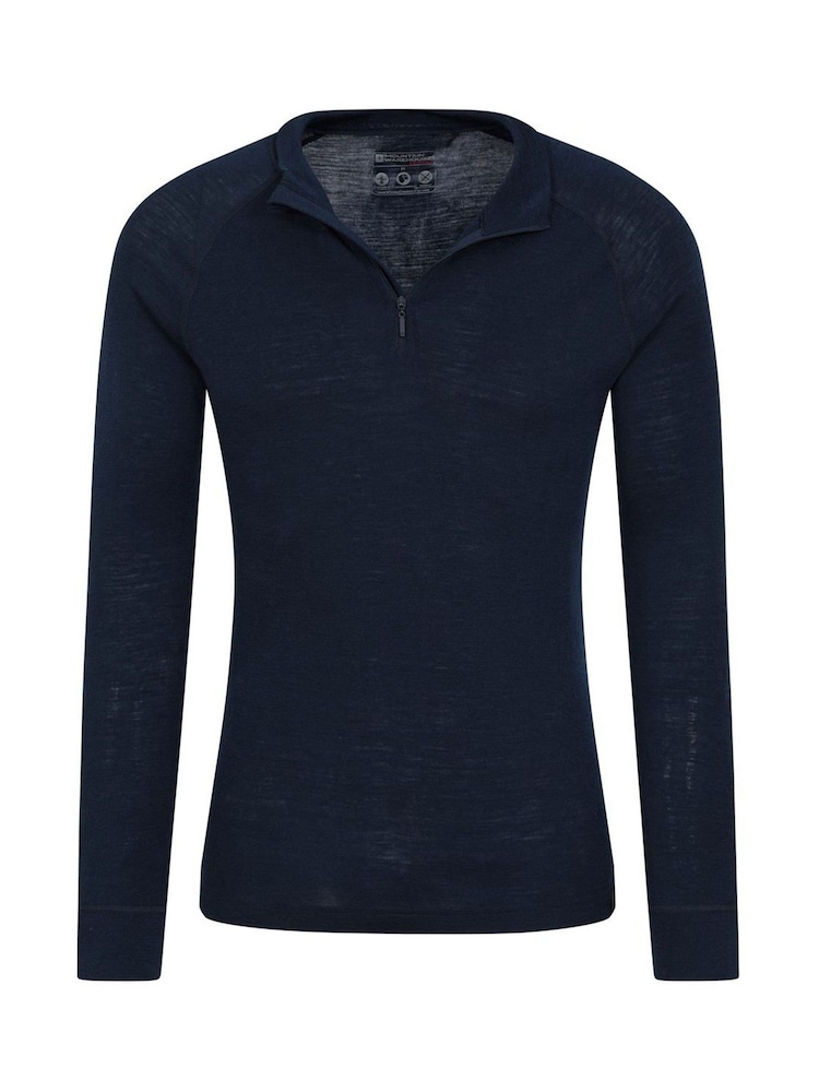 Mountain Warehouse Blue Merino Zip Neck Thermal Top - Mens - Image 2 of 4