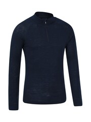 Mountain Warehouse Blue Merino Zip Neck Thermal Top - Mens - Image 3 of 4